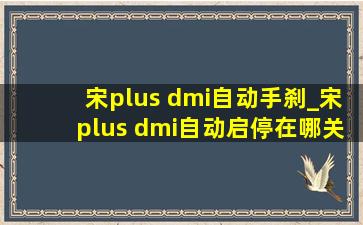 宋plus dmi自动手刹_宋plus dmi自动启停在哪关闭